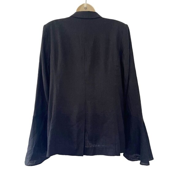 Free People Women's Sz S Black Linen Blend Bell Flared Sleeve Blazer Jacket - Picture 4 of 11